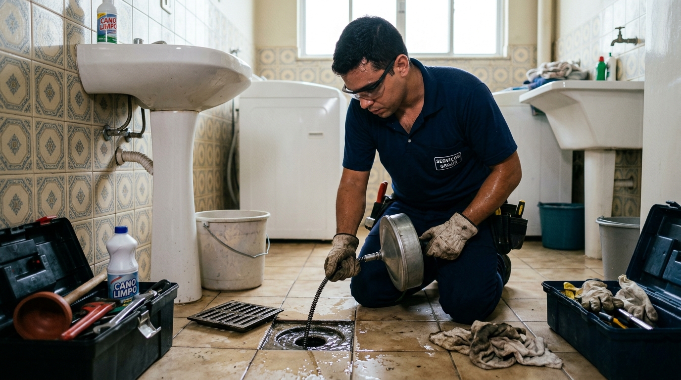 Desentupimento de ralo profissional em Cascavel-PR