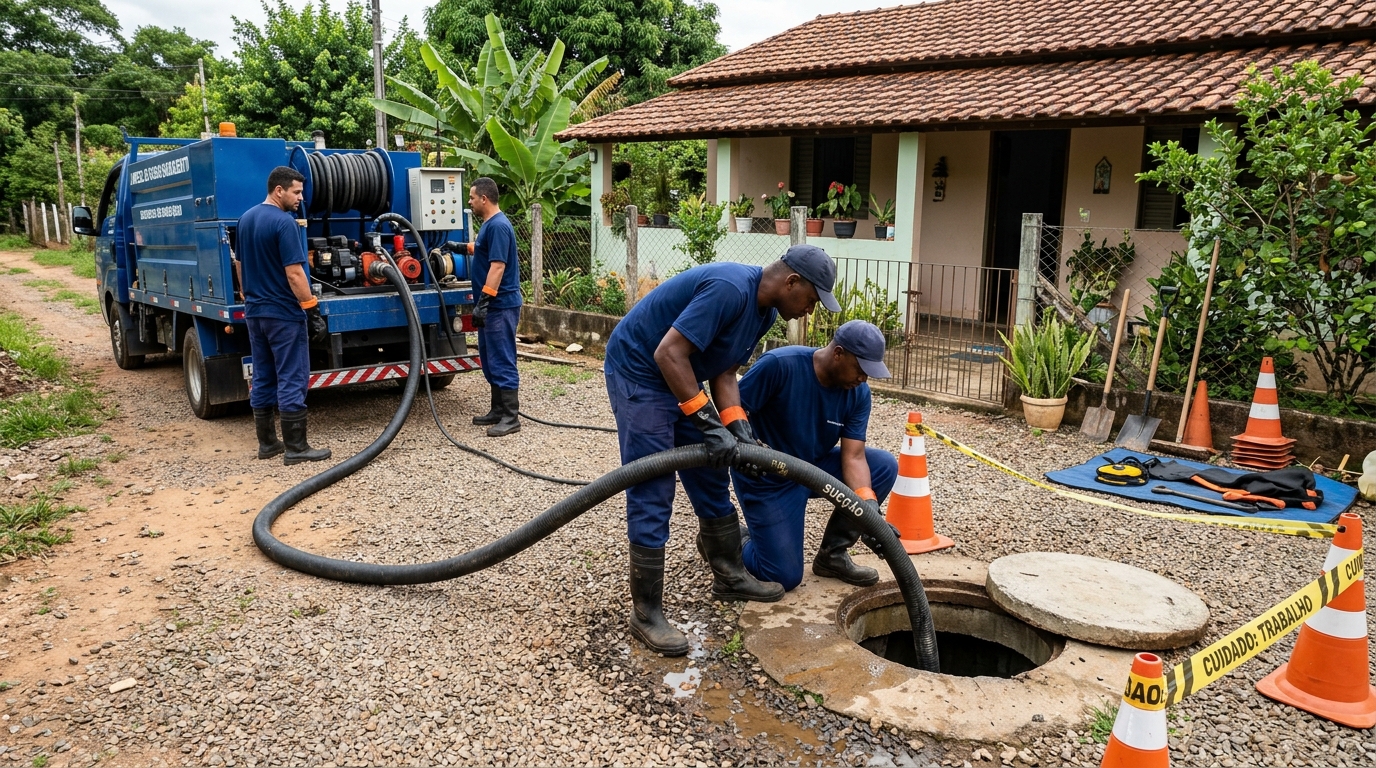 Equipe de desentupimento de fossa em Cascavel-PR