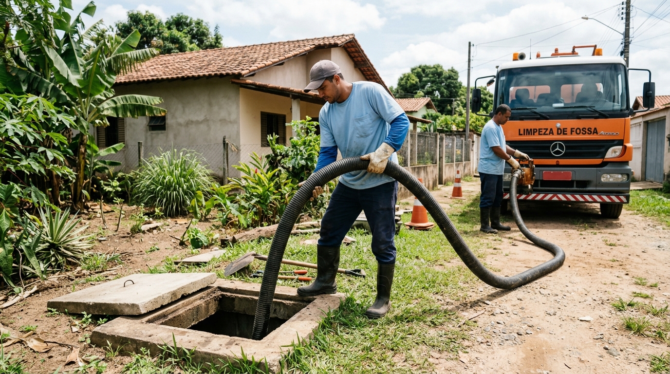 Higienização de fossa residencial em Cascavel-PR
